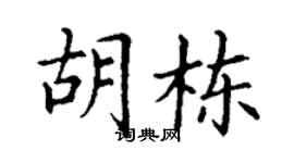 丁谦胡栋楷书个性签名怎么写