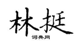 丁谦林挺楷书个性签名怎么写