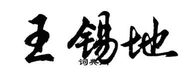 胡问遂王锡地行书个性签名怎么写