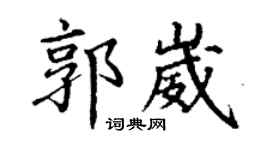 丁谦郭崴楷书个性签名怎么写