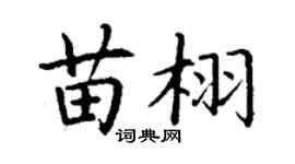 丁谦苗栩楷书个性签名怎么写