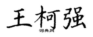 丁谦王柯强楷书个性签名怎么写