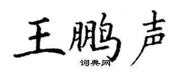 丁谦王鹏声楷书个性签名怎么写