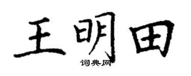 丁谦王明田楷书个性签名怎么写