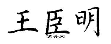 丁谦王臣明楷书个性签名怎么写