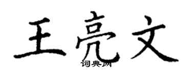 丁谦王亮文楷书个性签名怎么写