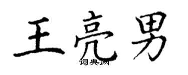 丁谦王亮男楷书个性签名怎么写