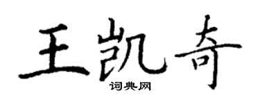 丁谦王凯奇楷书个性签名怎么写