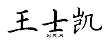 丁谦王士凯楷书个性签名怎么写