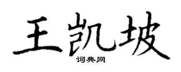 丁谦王凯坡楷书个性签名怎么写