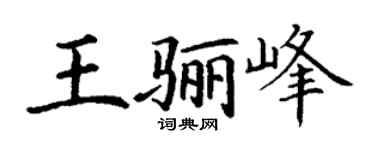 丁谦王骊峰楷书个性签名怎么写