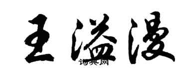 胡问遂王溢漫行书个性签名怎么写