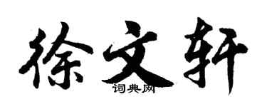 胡问遂徐文轩行书个性签名怎么写