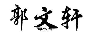 胡问遂郭文轩行书个性签名怎么写