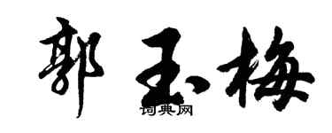 胡问遂郭玉梅行书个性签名怎么写