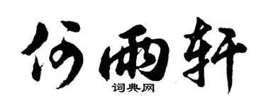 胡问遂何雨轩行书个性签名怎么写