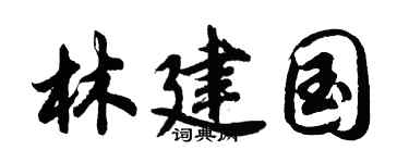 胡问遂林建国行书个性签名怎么写