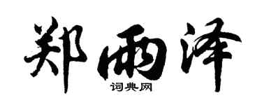 胡问遂郑雨泽行书个性签名怎么写