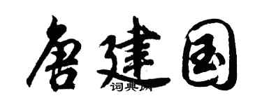 胡问遂唐建国行书个性签名怎么写