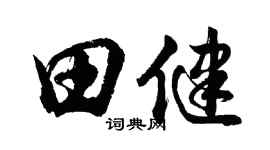 胡问遂田健行书个性签名怎么写