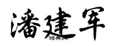 胡问遂潘建军行书个性签名怎么写