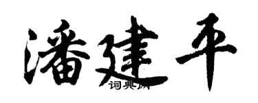 胡问遂潘建平行书个性签名怎么写