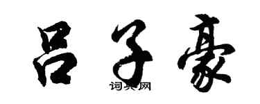 胡问遂吕子豪行书个性签名怎么写