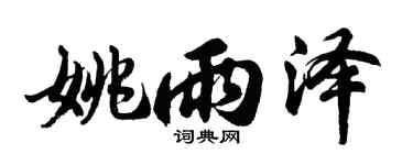 胡问遂姚雨泽行书个性签名怎么写