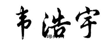 胡问遂韦浩宇行书个性签名怎么写