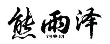 胡问遂熊雨泽行书个性签名怎么写