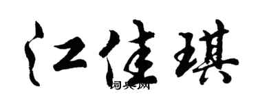 胡问遂江佳琪行书个性签名怎么写