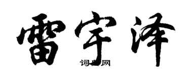 胡问遂雷宇泽行书个性签名怎么写