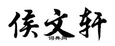 胡问遂侯文轩行书个性签名怎么写