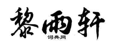 胡问遂黎雨轩行书个性签名怎么写