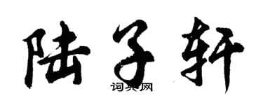 胡问遂陆子轩行书个性签名怎么写