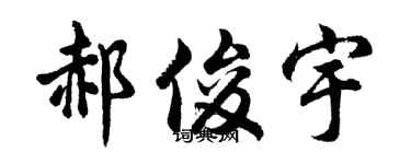 胡问遂郝俊宇行书个性签名怎么写