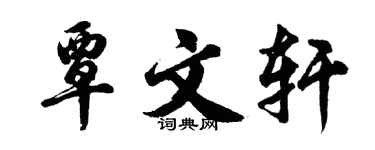 胡问遂覃文轩行书个性签名怎么写