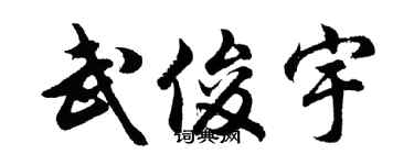 胡问遂武俊宇行书个性签名怎么写