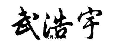 胡问遂武浩宇行书个性签名怎么写