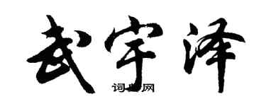 胡问遂武宇泽行书个性签名怎么写