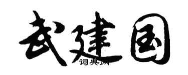 胡问遂武建国行书个性签名怎么写