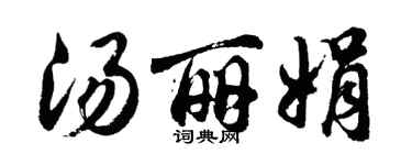 胡问遂汤丽娟行书个性签名怎么写