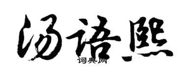 胡问遂汤语熙行书个性签名怎么写