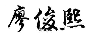 胡问遂廖俊熙行书个性签名怎么写