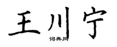 丁谦王川宁楷书个性签名怎么写