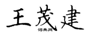 丁谦王茂建楷书个性签名怎么写