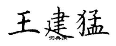 丁谦王建猛楷书个性签名怎么写