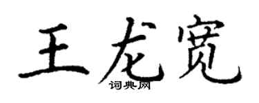 丁谦王龙宽楷书个性签名怎么写