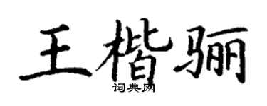 丁谦王楷骊楷书个性签名怎么写