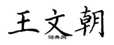 丁谦王文朝楷书个性签名怎么写